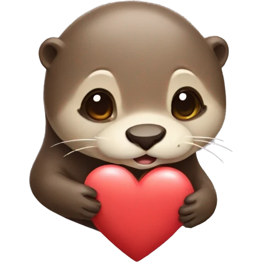 otter holding heart emoji