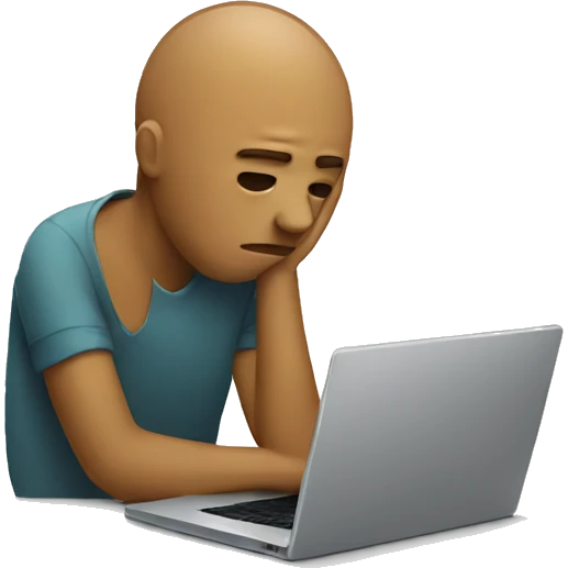 sad person with laptop emoji