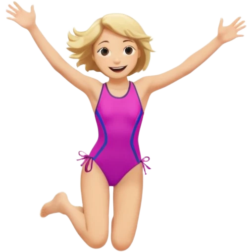 girl jumping off cliff emoji
