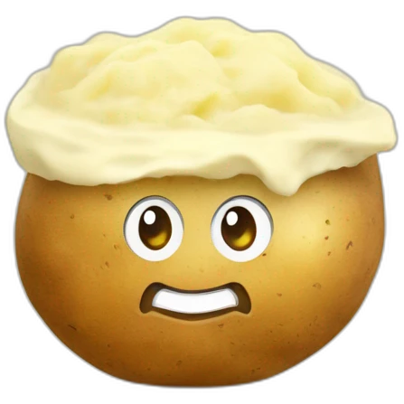 Potato with mashed potato emoji