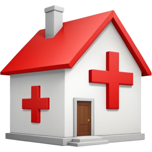 a house crossed out with a red cross emoji