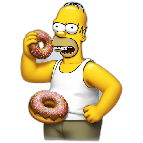 Homer Simpson avec un donnuts emoji