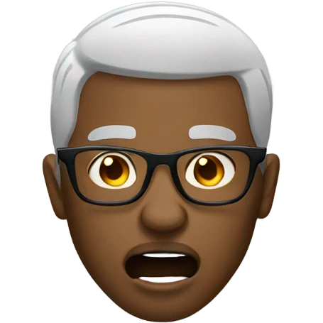 Black man glasses yawning  emoji