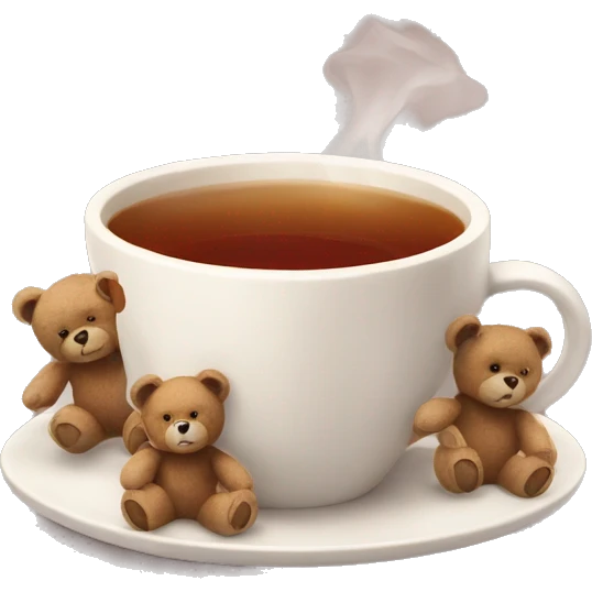 Cup of tea with teddy bears  emoji