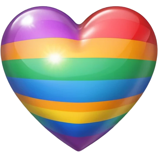 rainbow pride heart with soft drop shadow emoji