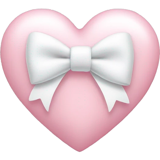 Pastel pink heart with white bow emoji