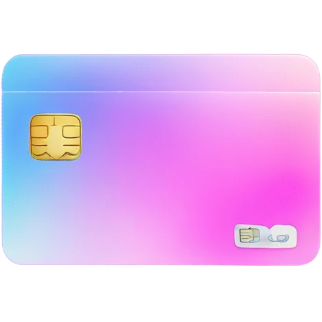 Vaporwave color themed credit card emoji, DO NOT INCLUDE NUMBERS OR TEXT emoji