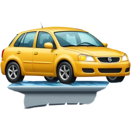 car falling off bridge in the rain emoji