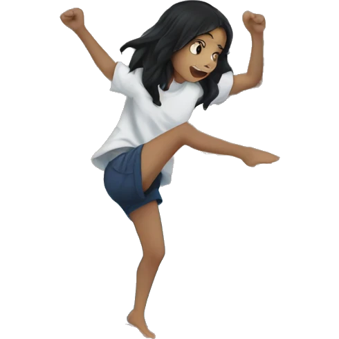 karate kids kicking together emoji