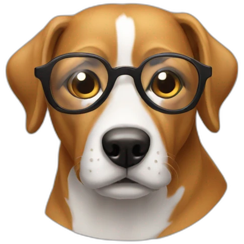 A dog with a lentes emoji