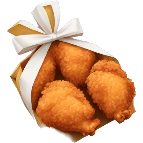 fried chicken wrapped as a present emoji