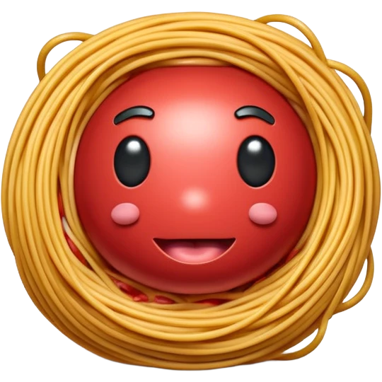 Jeff Koons style spam meatball spaghetti abstract art sculpture  emoji