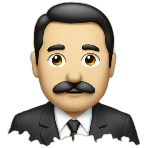 dictator with squared mustache eating popcorn emoji