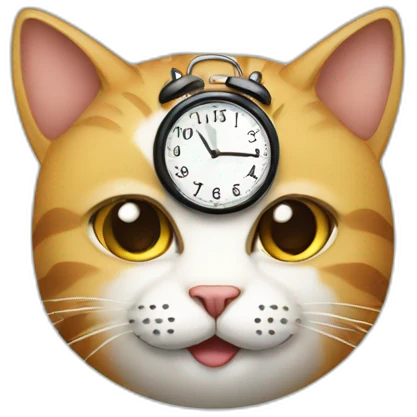 cat with clock on head emoji