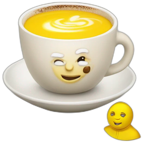 pope John Paul II with yellow face offering coffee emoji