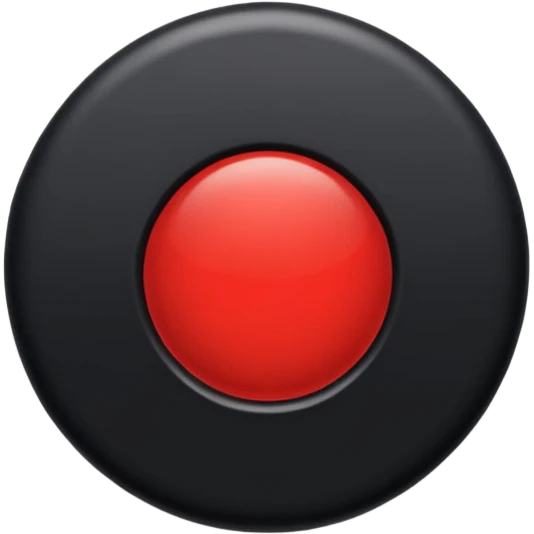 iOS sticker, dark mark, black shape, red dot, minimal emoji