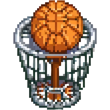 баскетбольный мяч в сетке, no background emoji
