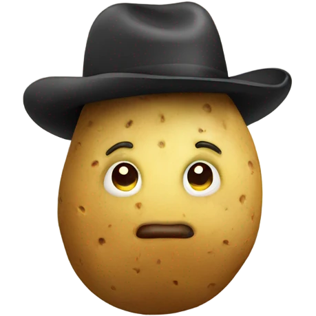 Potato with hat emoji