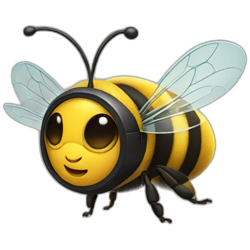 bee wearing a headset emoji
