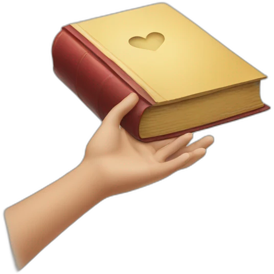 hand receiving a book emoji