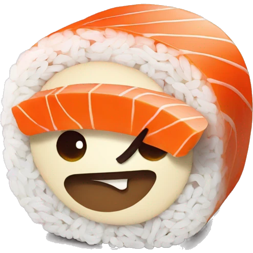 sushi emoji with  face emoji