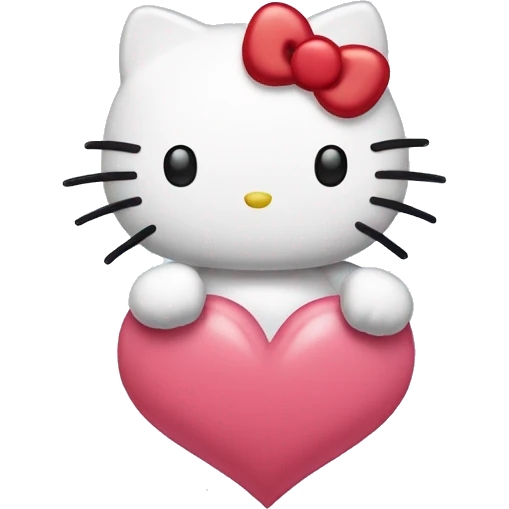 hello kitty with heart emoji