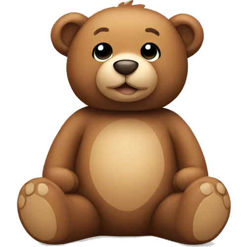 Cute teddy bear sitting emoji