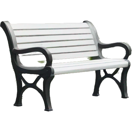 beautiful delicate white park bench emoji