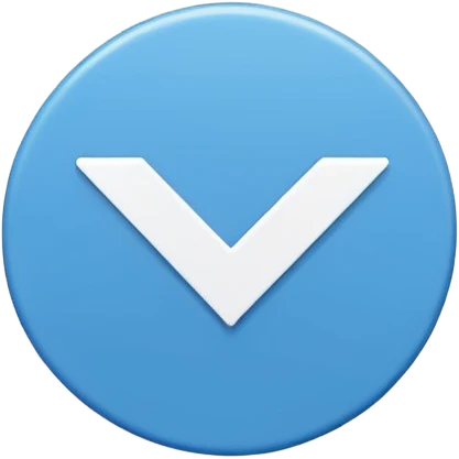 Simple blue circle check mark badge, minimal flat style, transparent bg --ar 1:1 emoji