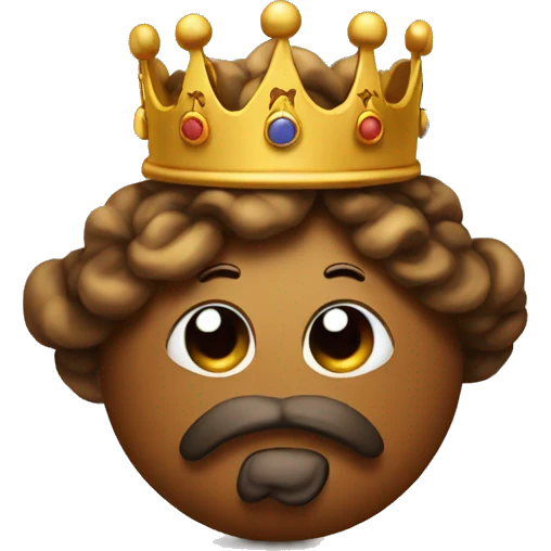 cute poop emoji dressed as a king emoji