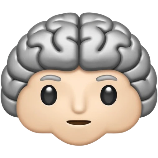 brain emoji with a low battery logo emoji