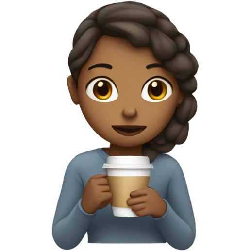 Sleepy girl with coffe emoji