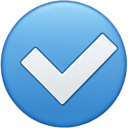 You got the blue part correct so leave the blue circle, replace the white tiktok logo with a check ✔️ emoji