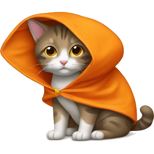 Gato naranja con una capa  emoji