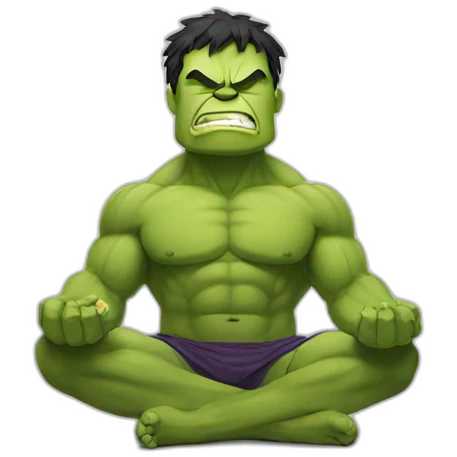 Hulk doing a meditation emoji