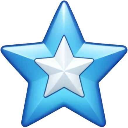 Create a verified badge a blue star with a white verified sign in middle emoji