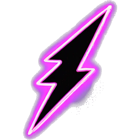 neon glowing lightning bolt emoji