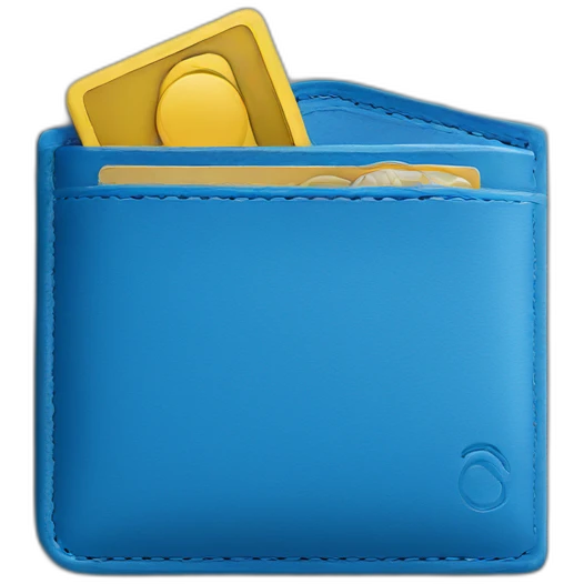 blue colour pocket wallet emoji