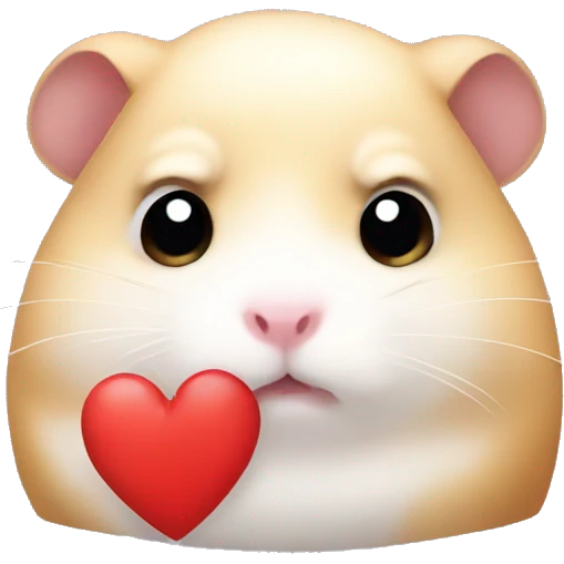 sad hamster meme with a heart emoji