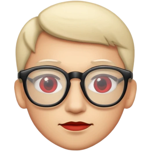Red Glasses with subtle shine and curved frame edges. emoji