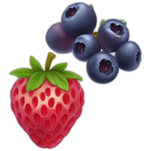 Fraise framboise myrtille emoji