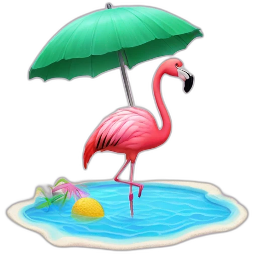 Flamingo with à bikini emoji