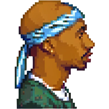 Репер 2Pac в профиль, no background emoji