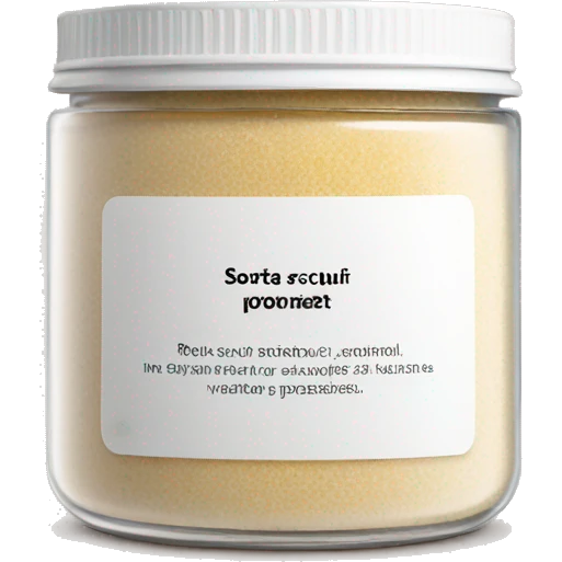 body scrub pot with label emoji