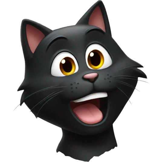 an amazed  black cat  emoji
