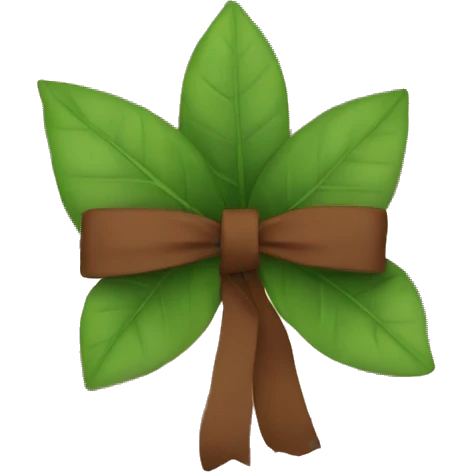 Brown bow with leaves emoji