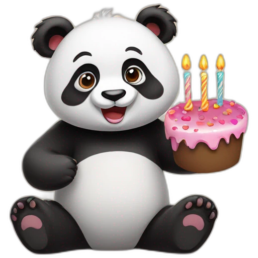 Cute panda wishing happy Birthday  emoji