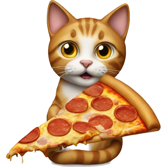 Cat eating pizza emoji