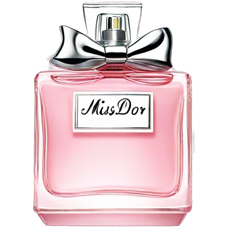 Light pink Miss Dior perfume with bow emoji