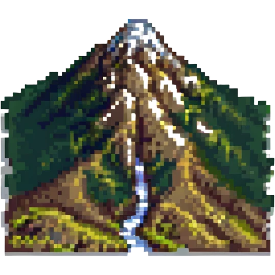 mountain, pixel art style, retro and blocky emoji